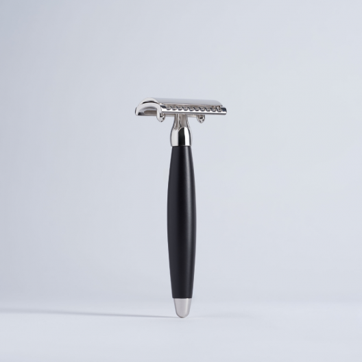 rasierhobel buche mattschwarz mit chrom-finish