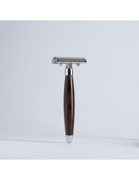 Joris safety razor ebony wood and chrome finish