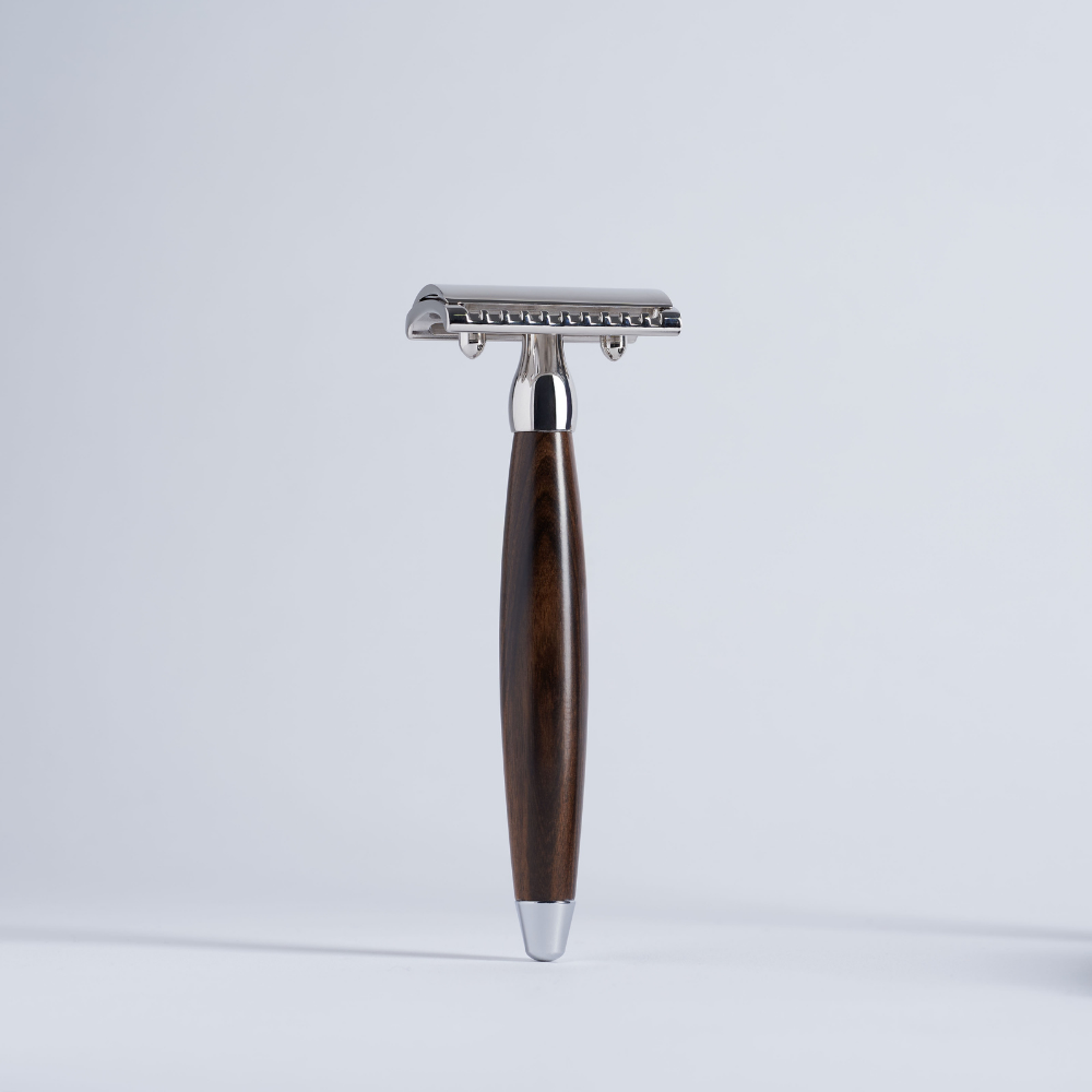 Joris safety razor ebony wood and chrome finish