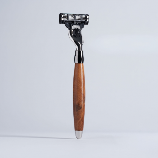 Mach3 Classic Razor in Heather Wood and Chrome Finish - Plisson 1808