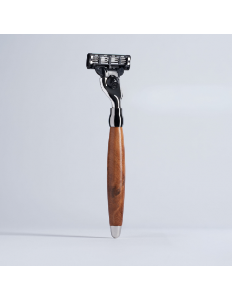Mach3 Classic Razor in Heather Wood and Chrome Finish - Plisson 1808