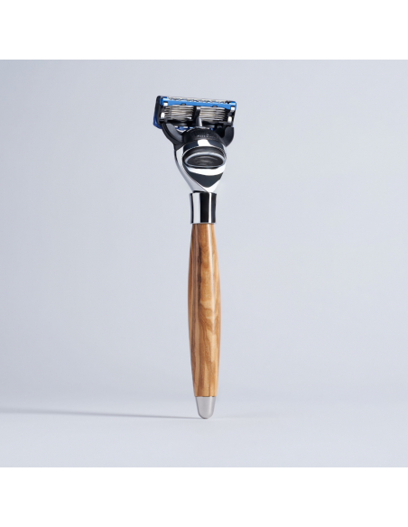 Fusion Plisson shaver with olive wood and chrome finish