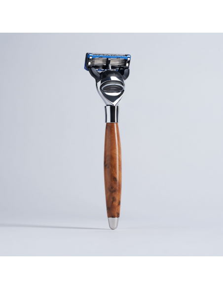 Gillette Fusion Thuja Holz-Rasierer Chrom-Finish - Plisson 1808