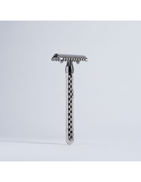 Massives Sechskant-Rasierhobel mit Palladium-Finish - Fliesenmuster