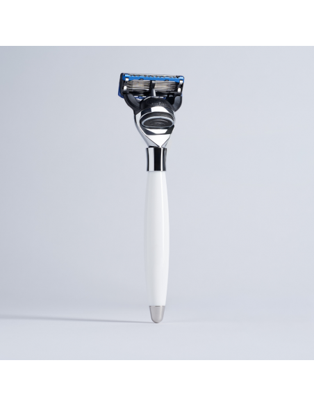 Fusion razor 5 blades White and Palladium lacquer - Plisson 1808