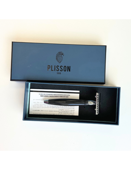 Fast perfekter Rasierapparat Joris, lackiert in Retro-Schwarz und Weiß