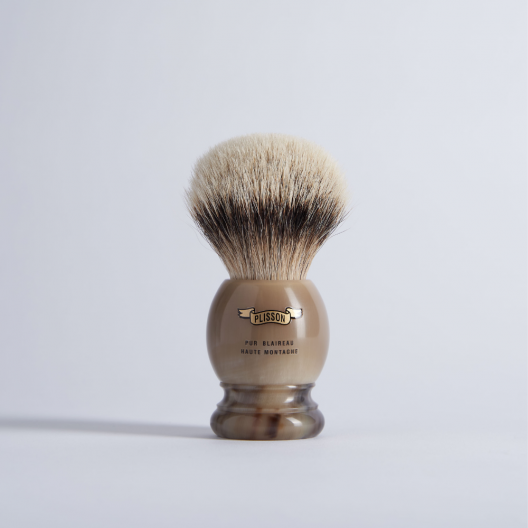 High Mountain White Horn Shaving Brush - Plisson 1808