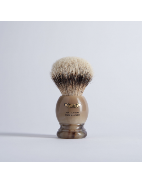 High Mountain White Horn Shaving Brush - Plisson 1808