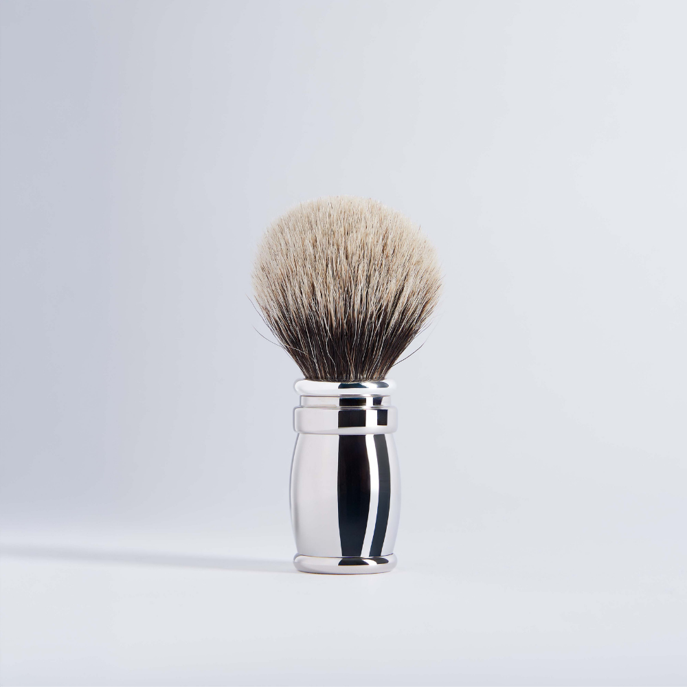 Palladium finish brass shaving brush - Plisson 1808