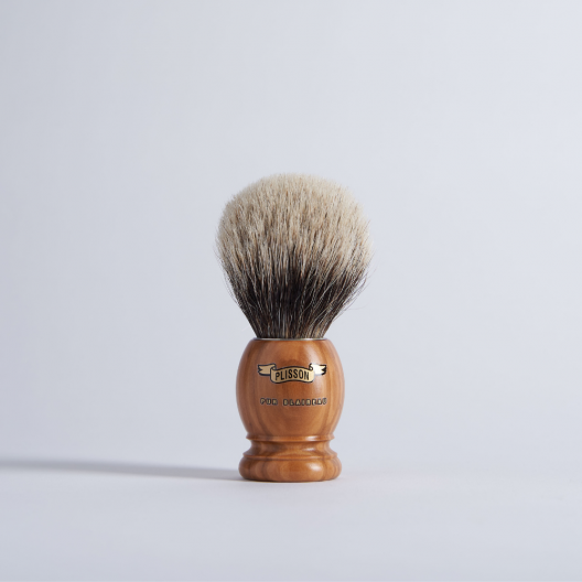 Pure Grey Badger Olivier Shaving Brush - Plisson 1808