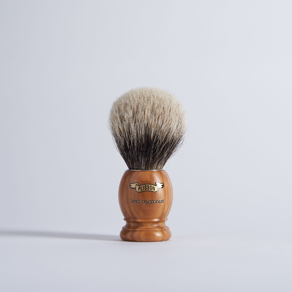 Pure Grey Badger Olivier Shaving Brush - Plisson 1808