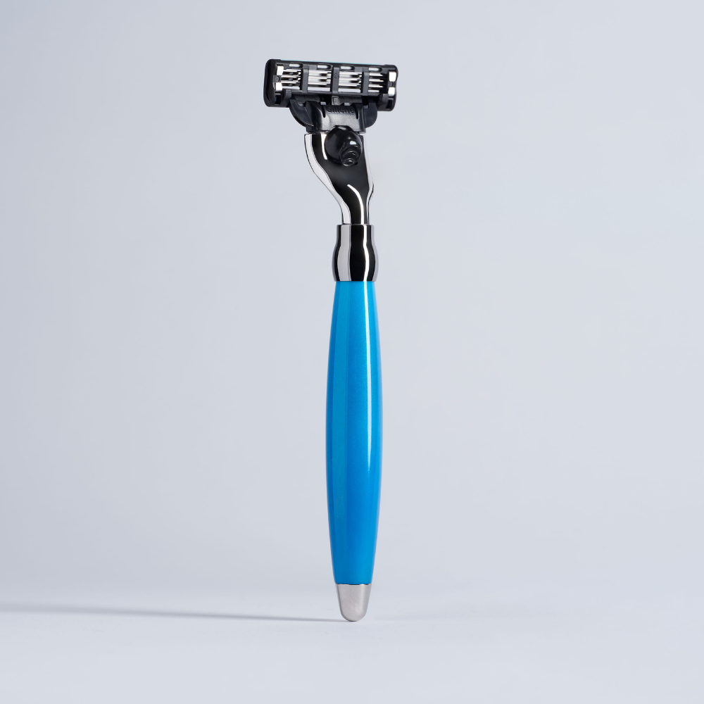 Blue Estérel Mach3 Razor Chrome Finish