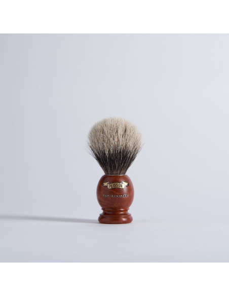 European Grey Heather Shaving Brush - Plisson 1808