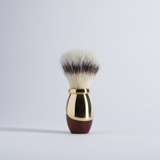 Shaving brush in rosewood and brass Gold - Plisson 1808