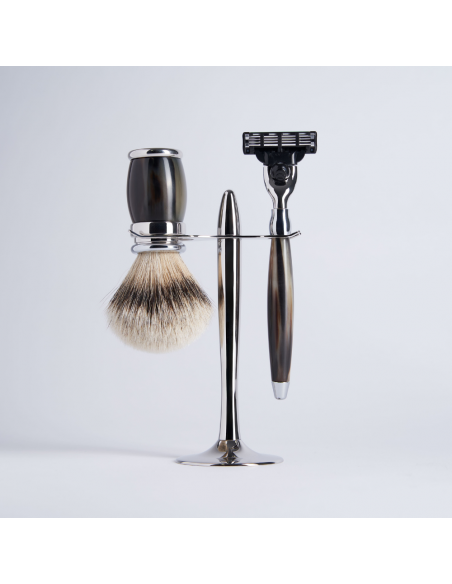 Set de 3 piezas Gris Europeo Rastrillo Mach3 Acabado Cromo