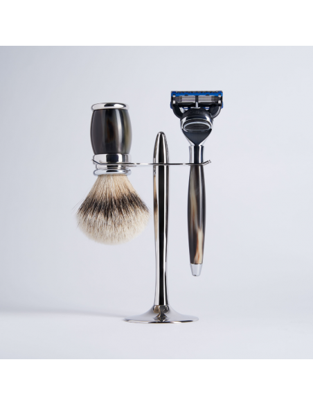 Set de 3 piezas Gris Europeo Rastrillo Fusion Acabado Cromo