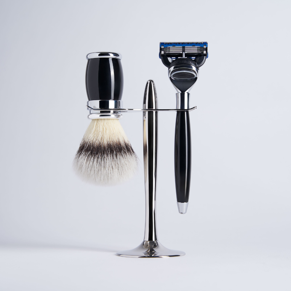 3 Piece Set Chrome Lacquer "High Mountain White" Fibre Fusion Razor Chrome