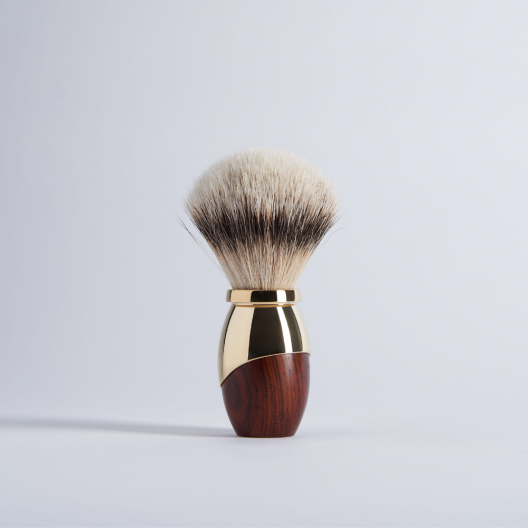 Shaving brush in rosewood and brass Gold - Plisson 1808