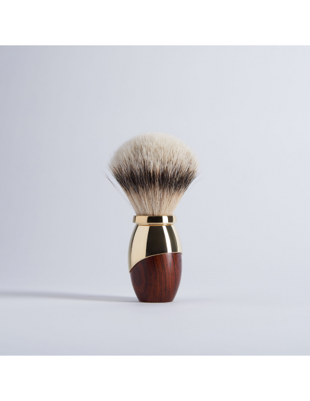 Rasierpinsel aus Palisanderholz und Messing Gold - Plisson 1808