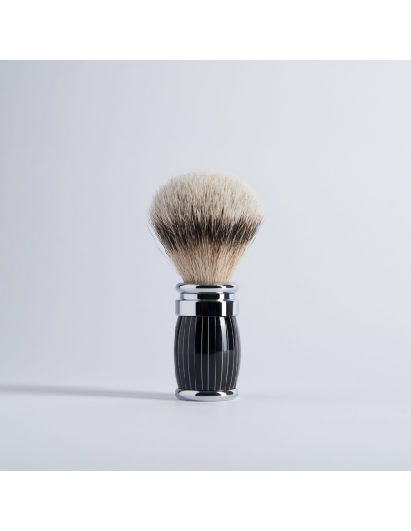 Joris Pure European Grey Rasierpinsel Retro-Lackierung und Palladium-Finish
