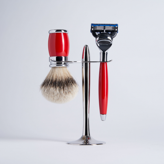 3-teiliges Set, rot lackiert, Fusion, Hochgebirgsweiß, Chrom-Finish