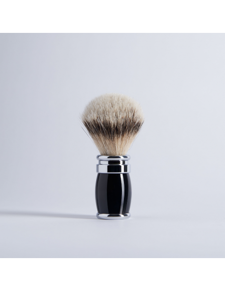 3-teiliges Rasur-Set, Fusio3-Piece Set: Black and White High Mountain Lacquered Fusion Razor with Chrome Finishn, Chrom-Finish