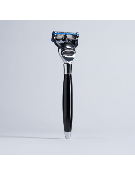 3 Piece Set Black Lacquer European Grey Fusion Razor Chrome Finish