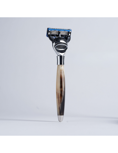 3 Piece Set Horn "High Mountain White" Fibre Fusion Razor