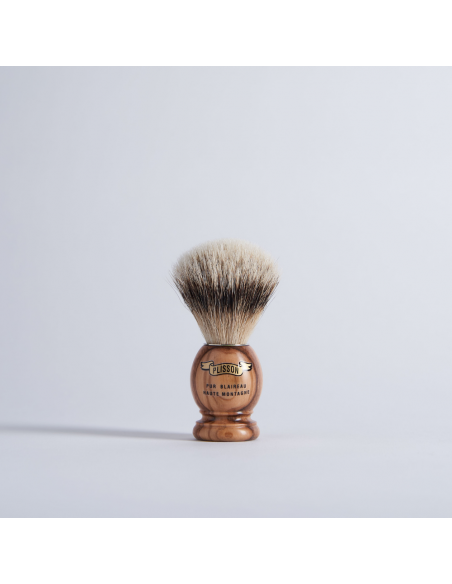 Olivier White High Mountain Shaving Brush - Plisson 1808