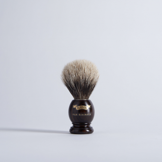 European Grey Macassar Ebony Shaving Brush