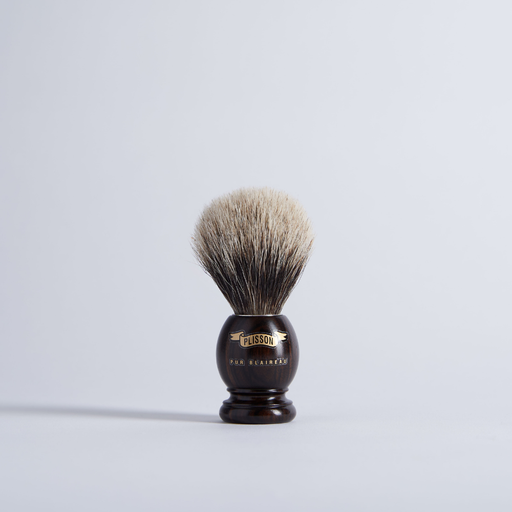 European Grey and Genuine Horn Shaving Brush - Plisson 1808