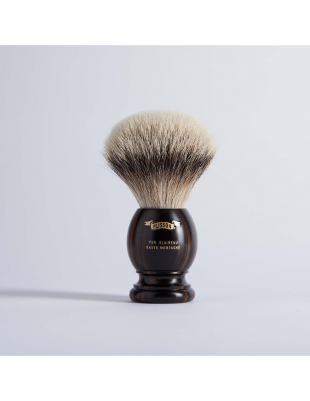 Shaving Brush Pure White Macassar Ebony - Plisson 1808