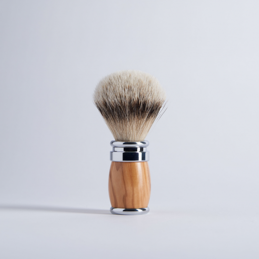 Blaireau Joris Olivier Blanc Haute Montagne Finition Chrome - Plisson