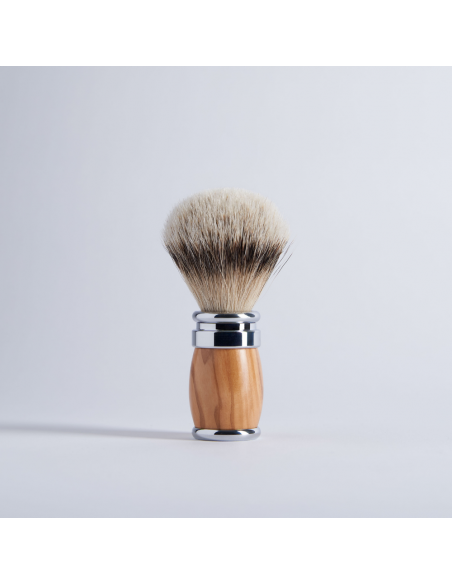 Blaireau Joris Olivier Blanc Haute Montagne Finition Chrome - Plisson