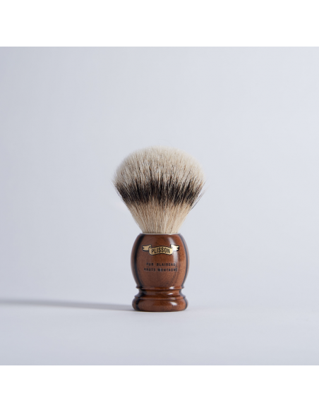 Shaving Brush Pure White Macassar Ebony - Plisson 1808