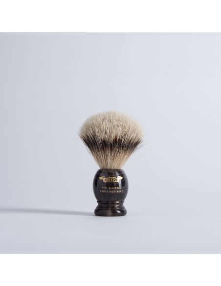 Blaireau Original Corne Noire Gris Européen - Plisson 1808