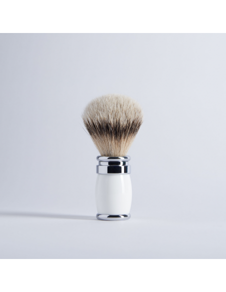 blaireau laqué et finition chrome Blanc Haute Montagne - 3 coloris