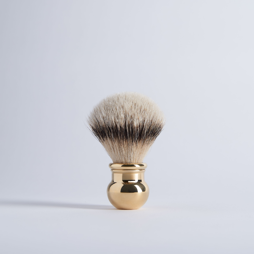 Plisson solid brass ball shaving brush - Plisson 1808