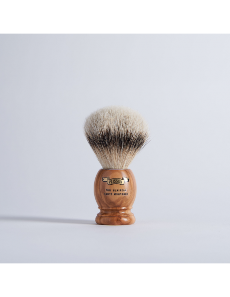 Olivier White High Mountain Shaving Brush - Plisson 1808