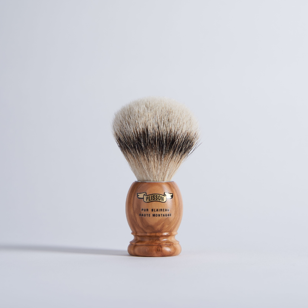 Olivier White High Mountain Shaving Brush - Plisson 1808