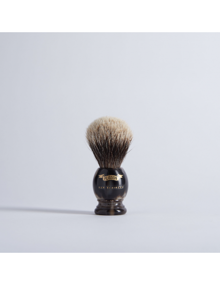 European Grey and Genuine Horn Shaving Brush - Plisson 1808