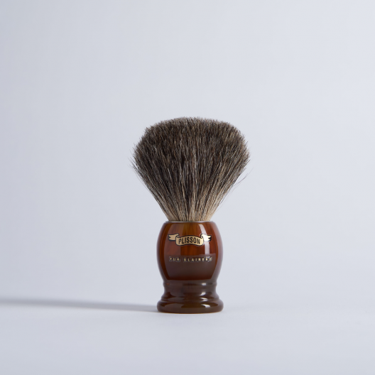 Blaireau Original Corne Noire Gris Européen - Plisson 1808