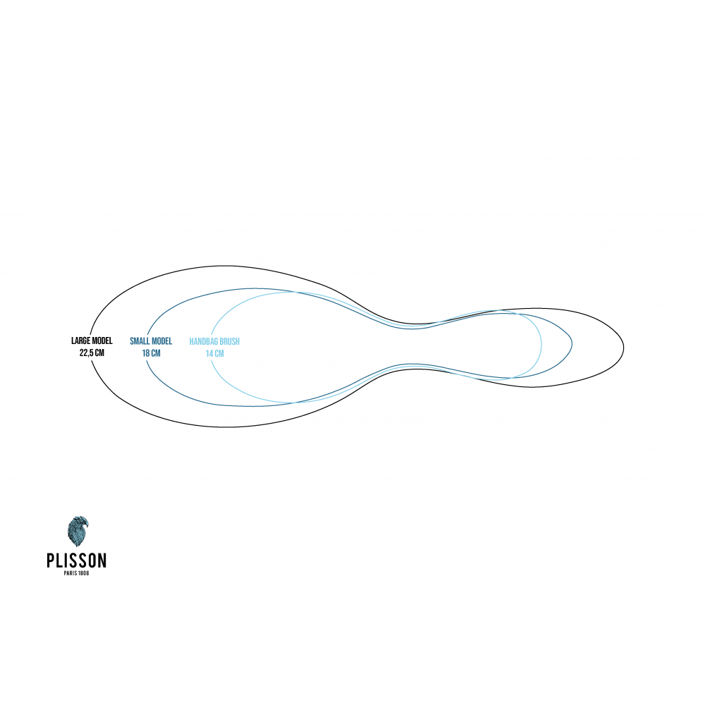 Pneumatic boar bristle and nylon pins brush Small - Plisson 1808