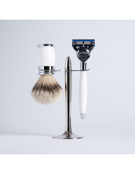 Coffret 3 pièces Laqué blanc Fusion chrome & Blanc Haute Montagne