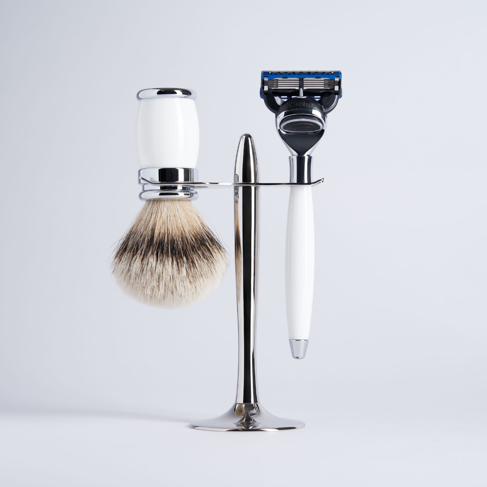 Coffret 3 pièces Laqué blanc Fusion chrome & Blanc Haute Montagne