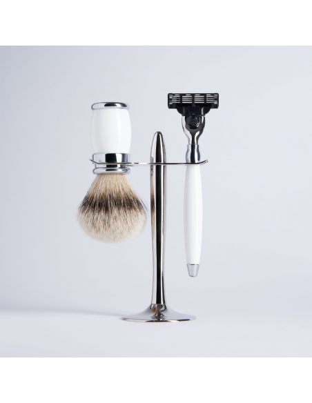 3-piece set in white lacquered Mach3 chrome and High Mountain White