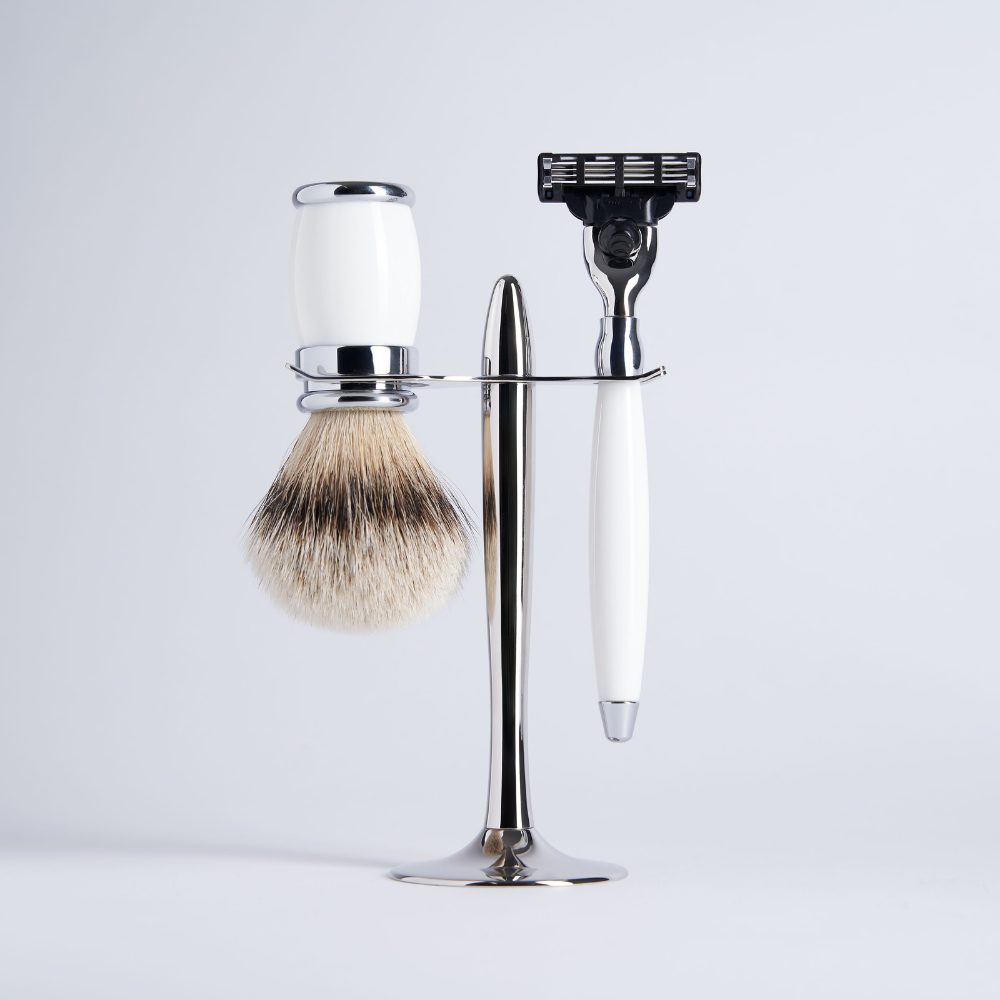 3-piece set in white lacquered Mach3 chrome and High Mountain White