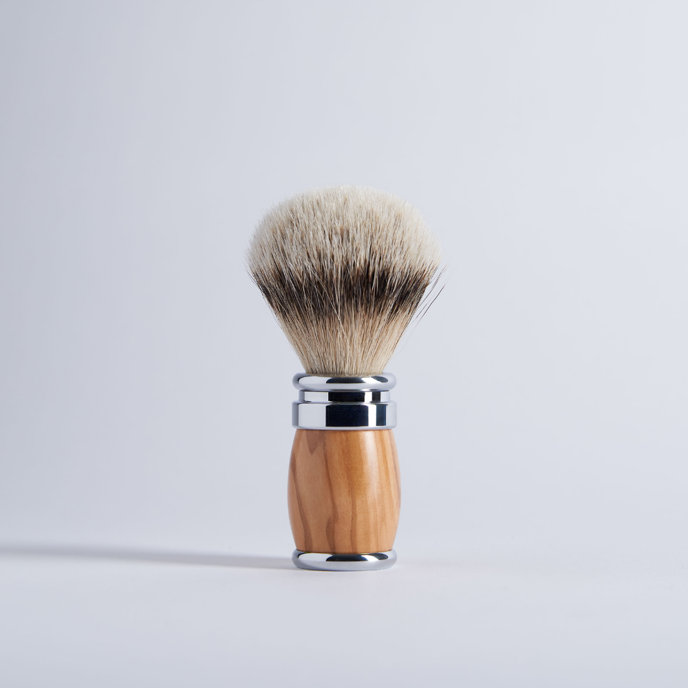 Set de 3 Piezas Madera de Ébano de Macassar Gris Europeo Rastrillo Fusion Acabado Cromo