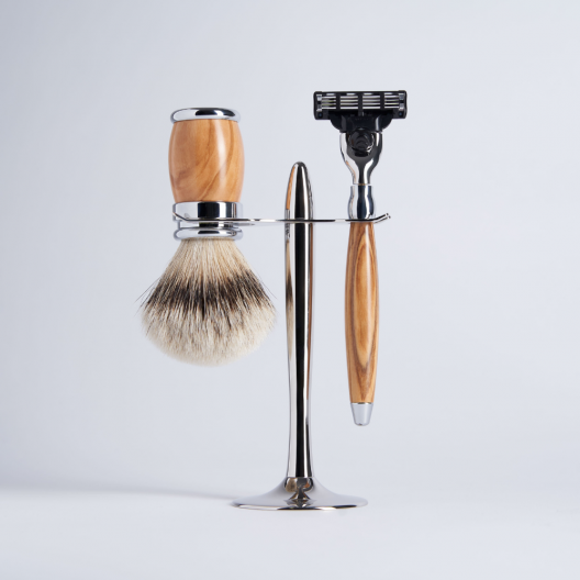 3-piece Olivier Mach3 chrome & white High Mountain set