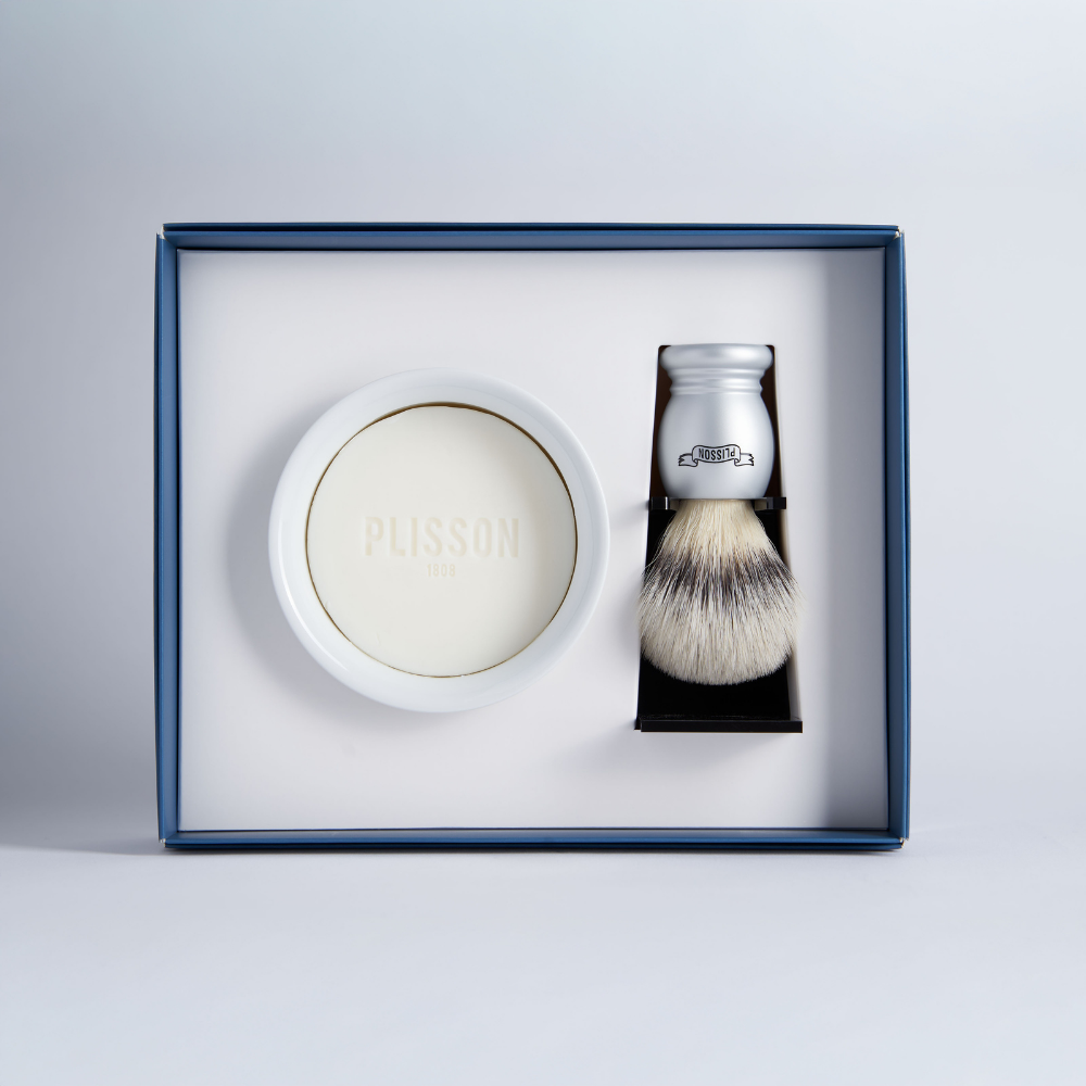 Set de afeitado Iniciación, brocha de afeitar y cuenco para barba - Plisson 1808